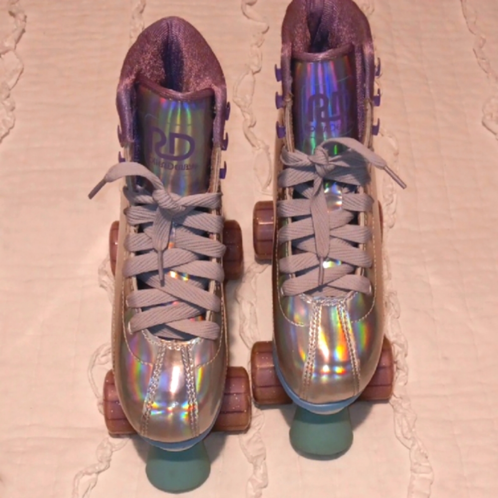Roller Derby Pixie Kids Holographic Roller Skates - Purple and Silver